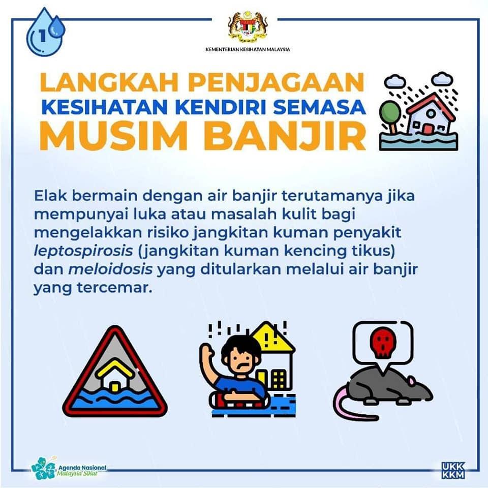poster LANGKAH PENJAGAAN KESIHATAN KENDIRI SEMASA MUSIM BANJIR